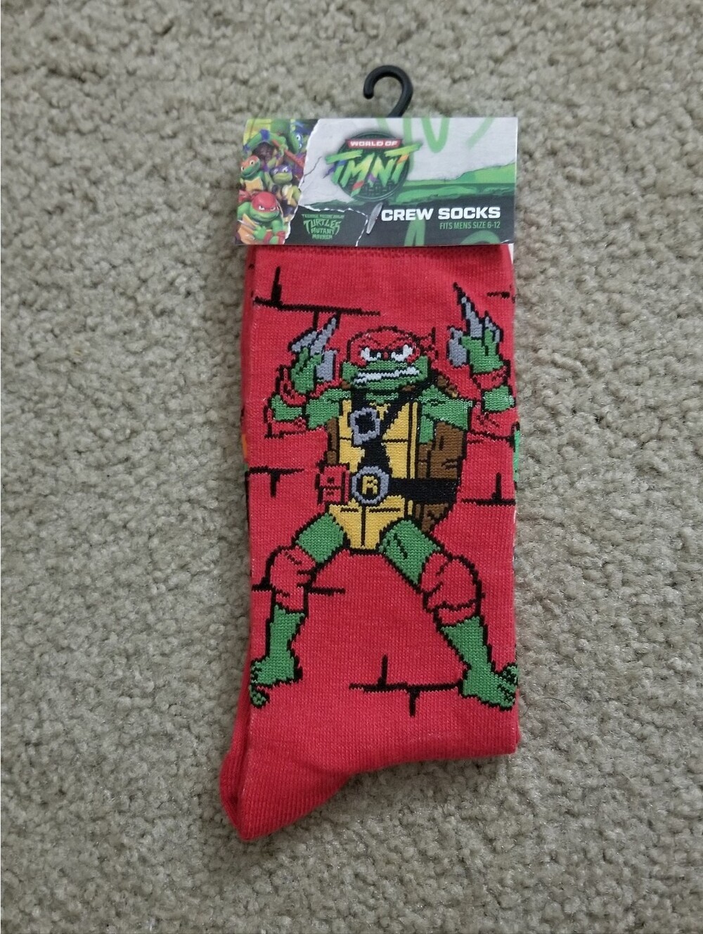 Teenage Mutant Ninja Turtles Raphael Men's Crew Socks